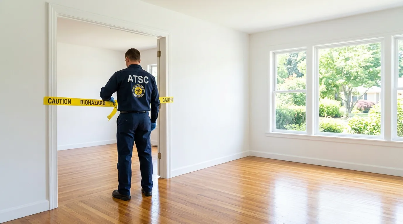 Certified biohazard cleanup crew performing Decomposition Cleanup in Rittman